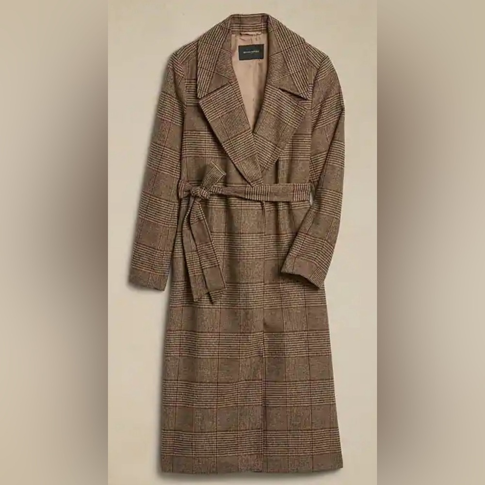 Banana Republic Factory Jackie Plaid Coat S Tall New Never Worn